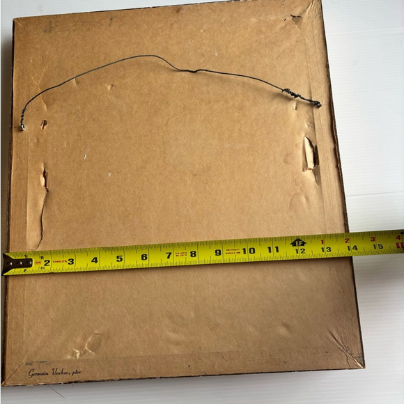 Vintage Jesus and Mary Tapestry Oval Frame 16x14 - Picture 10 of 10